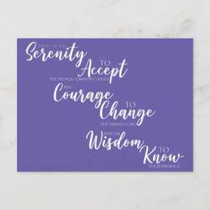 Carte Postale Serenity To Accept Inspirational Quote
