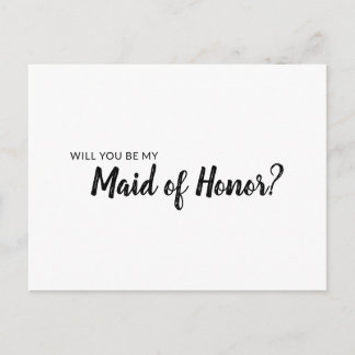 Carte Postale Serez-vous ma servante d'honneur invitation minima