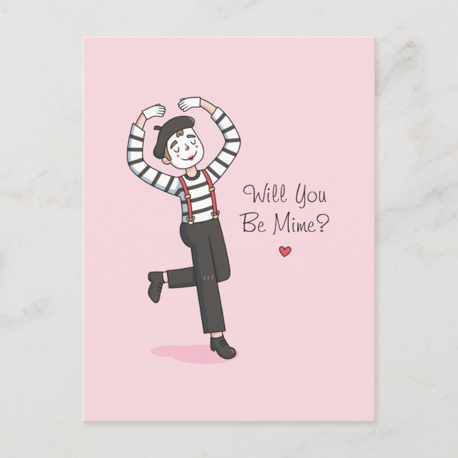 Carte Postale Serez-Vous Mime Doodle, Funny Valentines Day (Devant)