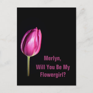 Carte Postale Serez-Vous Mon Mariage Flowgirl Pink Tulips