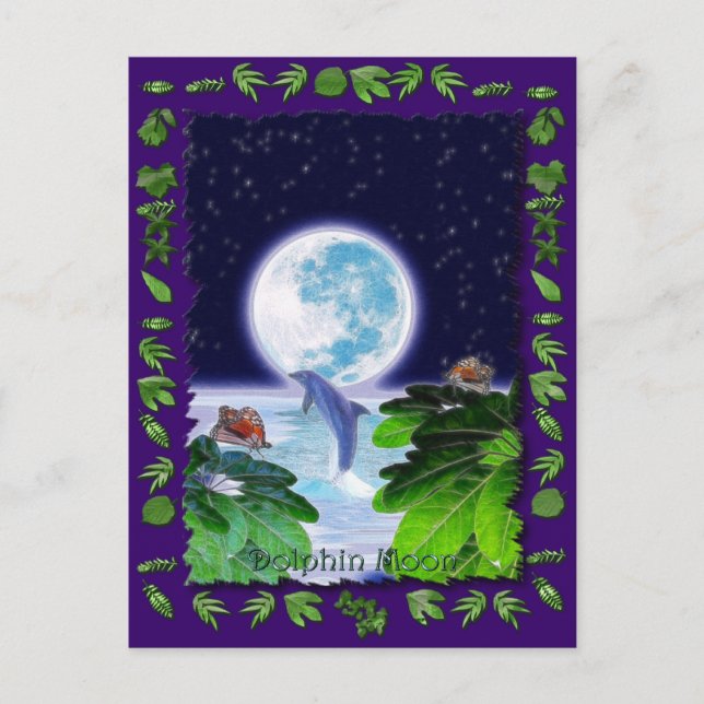 Carte Postale Série d'art DOLPHIN MOON Paradise (Devant)