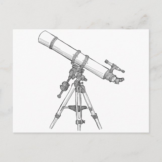 Carte Postale Série de dessin de télescope (Devant)