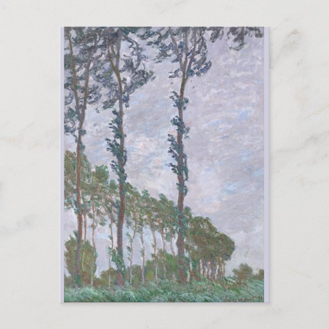 Carte Postale Série d'effets du vent de peupliers Claude Monet (Devant)