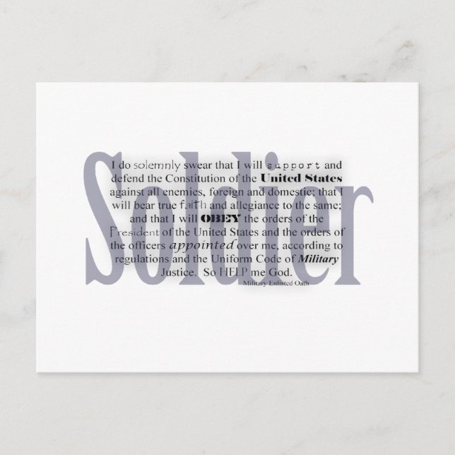 Carte Postale serment de soldat (Devant)