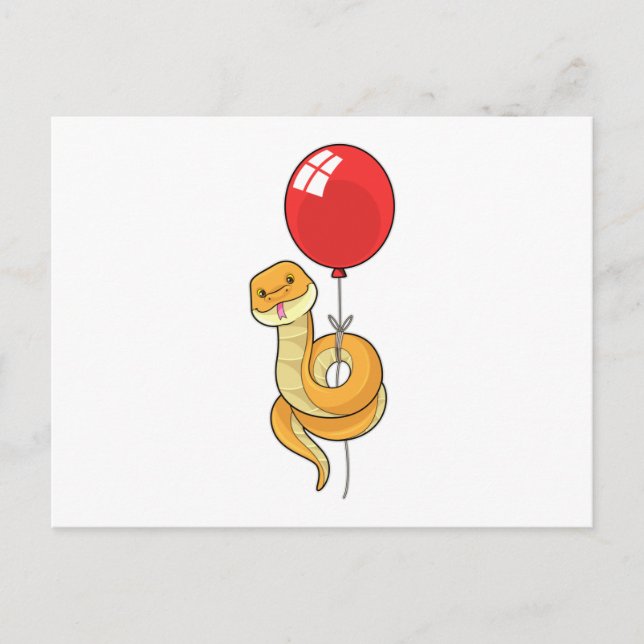 Carte Postale Serpent avec ballon (Devant)