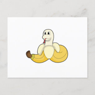 Carte Postale Serpent avec banane