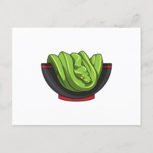 Carte Postale Serpent avec bol de Ramen