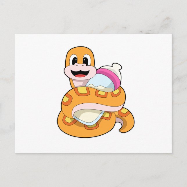 Carte Postale Serpent avec bouteille Baby (Devant)