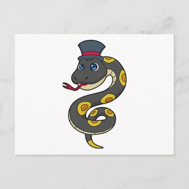 Carte Postale Serpent avec Casquette (Devant)