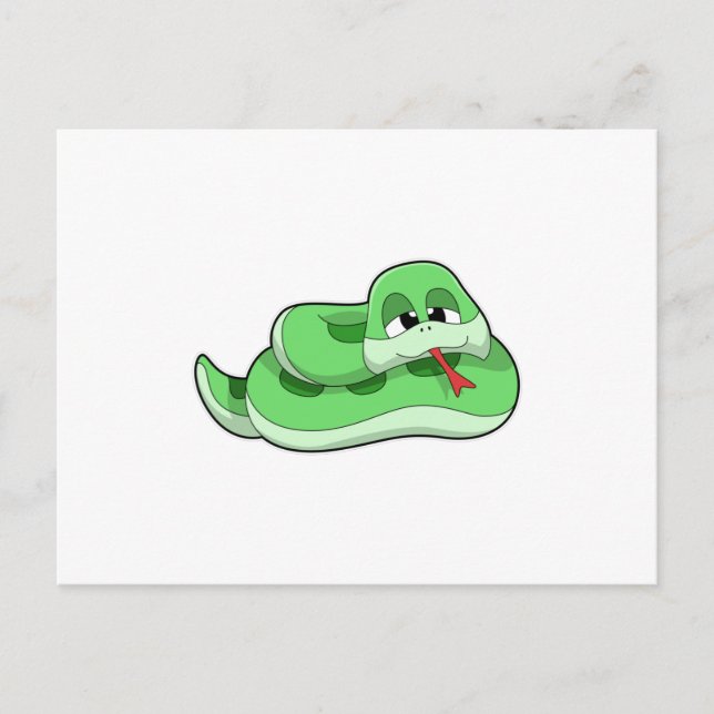 Carte Postale Serpent avec des rideaux verts (Devant)