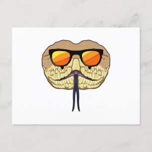 Carte Postale Serpent avec lunettes de soleil