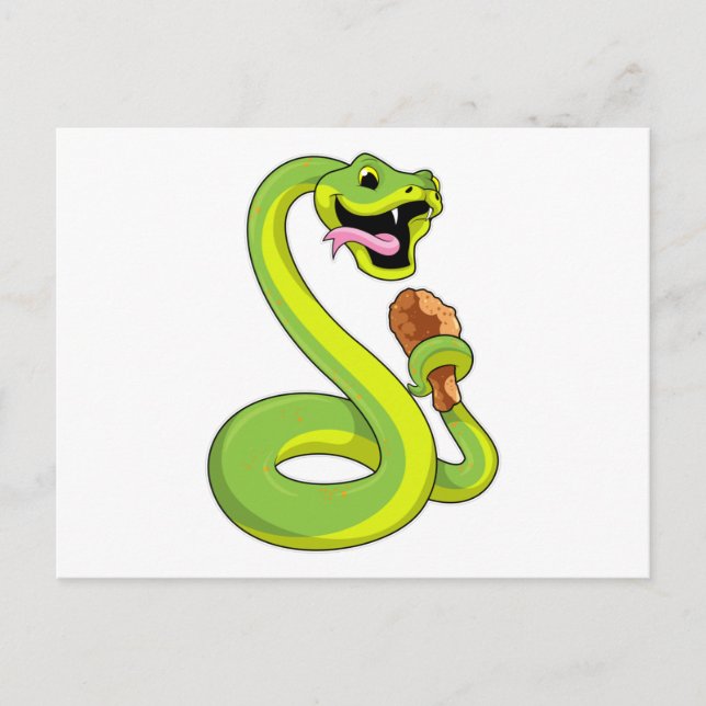 Carte Postale Serpent avec Poule (Devant)