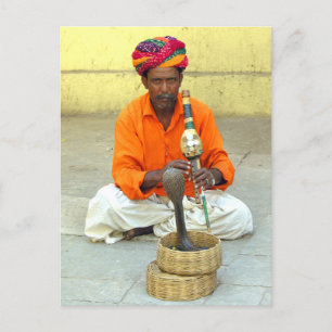 Carte Postale Serpent Charmer En Inde