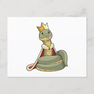 Carte Postale Serpent comme roi avec Couronne