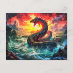 Carte Postale Serpent de Midgard dans la mer du nord Mythologie