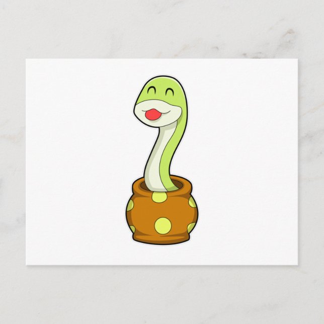 Carte Postale Serpent en pot (Devant)