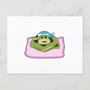 Carte Postale Serpent endormi avec bonnet de nuit