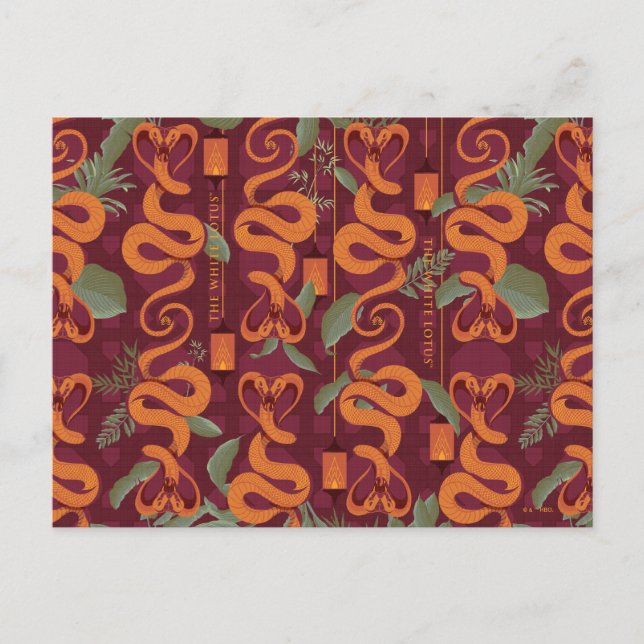 Carte Postale Serpent Luxe Motif - Le Lotus Blanc (Devant)