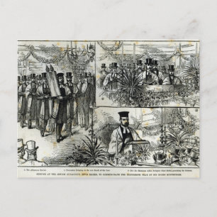 Carte Postale Service à la synagogue juive