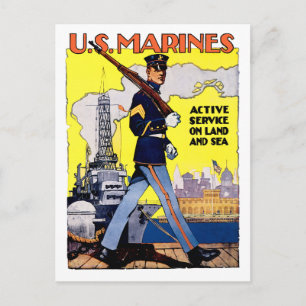 Carte Postale Service actif en terre et en mer
