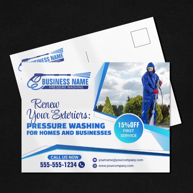Carte Postale Service de nettoyage de la maison de lavage à pres (Créateur téléchargé)