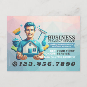 Carte Postale Service de nettoyage de maison moderne ménage