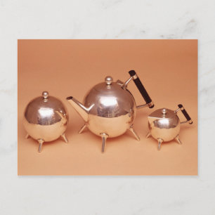 Carte Postale Service de thé avec dorures