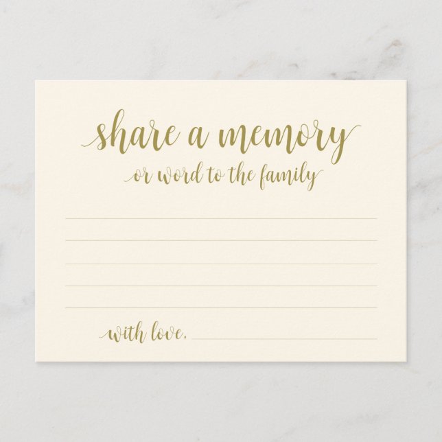 Carte Postale Service funéraire, or classique, Partager une cart (Devant)