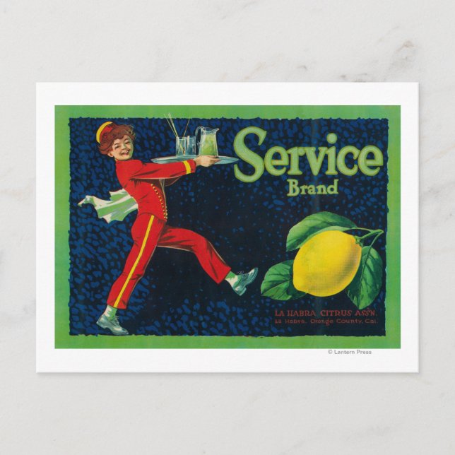 Carte Postale Service Lemon LabelLa Habra, CA (Devant)
