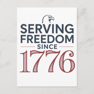 Carte Postale Service Liberté depuis 1776 4 juillet 250e Anniv