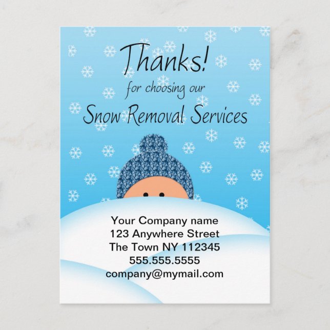 Carte Postale Services d'enlèvement de neige de l'entreprise (Devant)