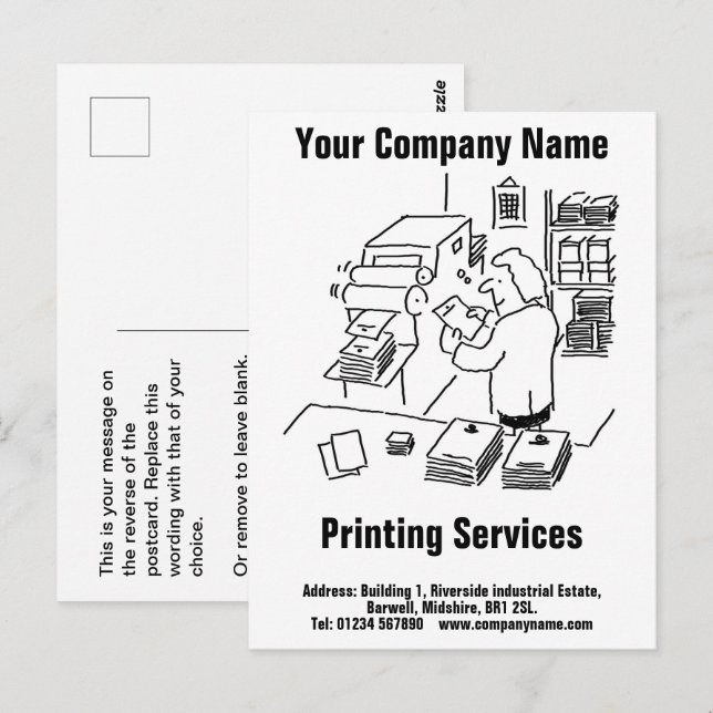 Carte postale Services d'impression générale (Devant / Derrière)