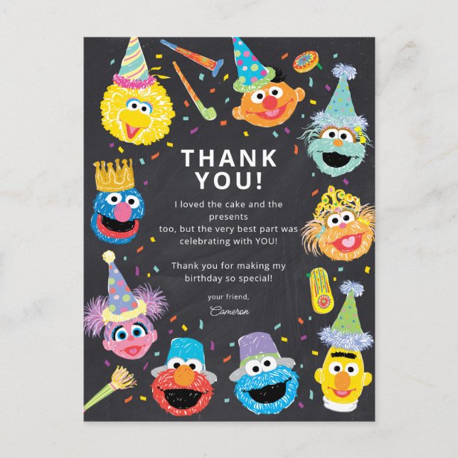 Carte Postale Sesame Street Confetti Joyeux anniversaire (Devant)