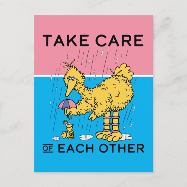 Carte Postale Sesame Street | Gros Oiseau Prenez soin les uns de (Devant)