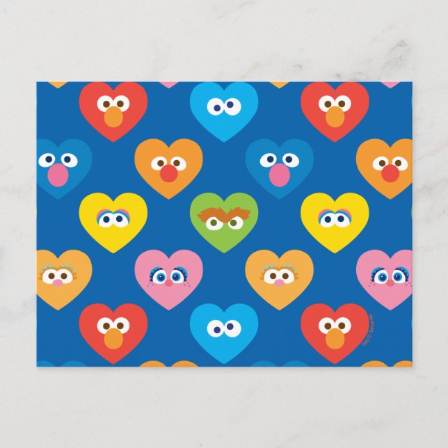 Carte Postale Sesame Street Valentine Hearts Motif (Devant)