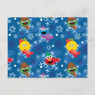 Carte Postale Sesame Street Winter Snowflake Motif
