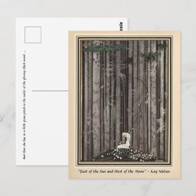 Carte Postale Seul au milieu des bois Kay Nielsen (Devant / Derrière)