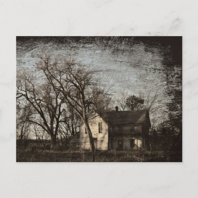 Carte Postale Seules les mémoires restent, maison de ferme aband (Devant)