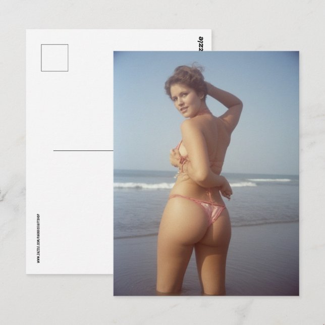 CARTE POSTALE SEXY BIG BOTTOM BIKINI GIRL POSTCARD (Devant / Derrière)
