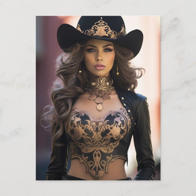 Carte Postale Sexy Cowgirl (Devant)