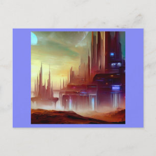 Carte Postale SF City sur une planète étrange 1