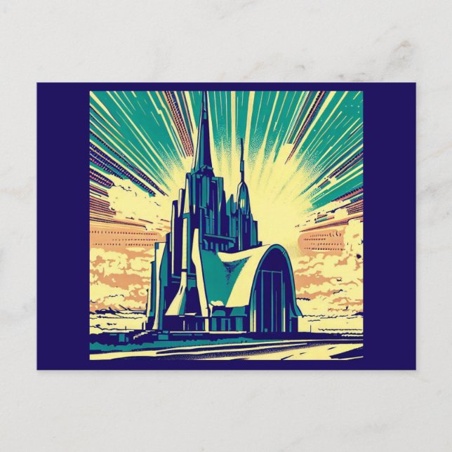 Carte Postale SF Église futuriste 3 (Devant)