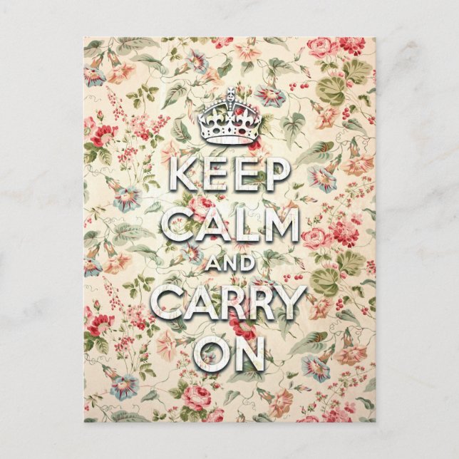 Carte Postale Shabby chic garder le calme et continuer (Devant)