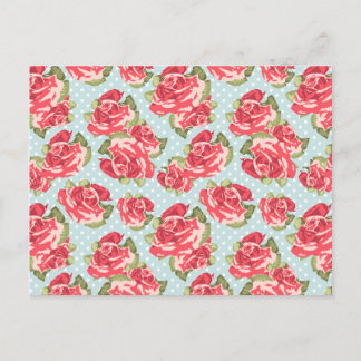 Carte Postale Shabby Chic Rose Floral Vintage