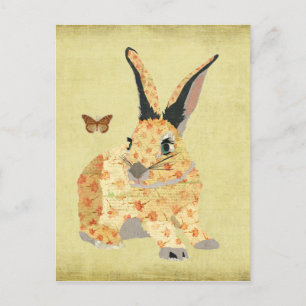 Carte Postale Shabby Floral Bunny  Postcard