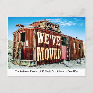 Carte Postale Shabby Railcar House Nous déménageons Faire-part