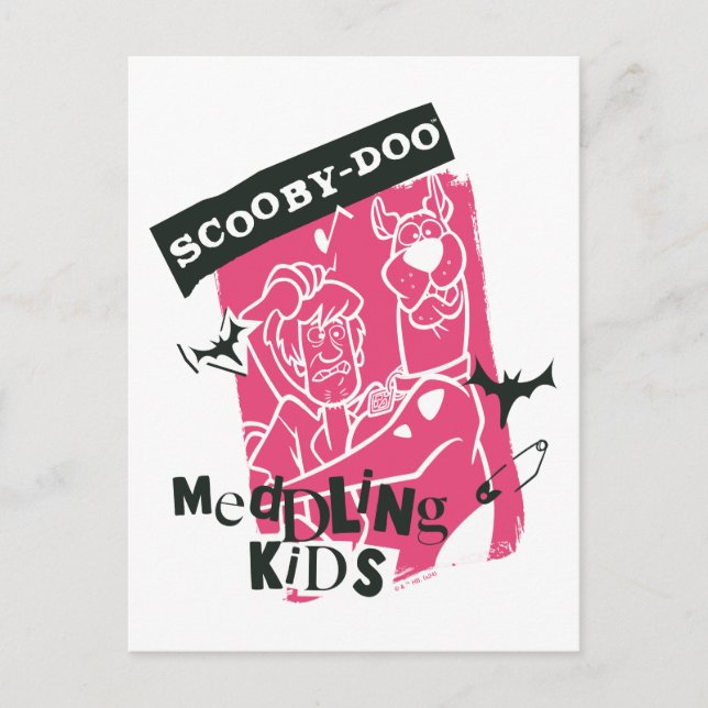 Carte Postale Shaggy and Scooby Doo Meddling Kids Punk Outline (Devant)