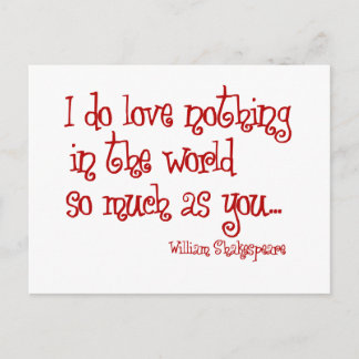 Carte Postale shakespeare amour rouge