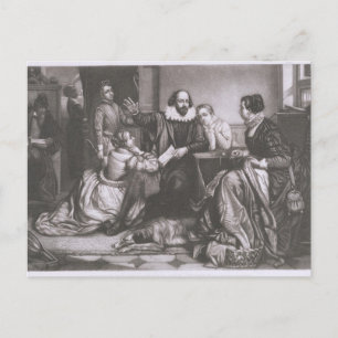 Carte Postale Shakespeare avec sa famille, à Stratford, Recitin