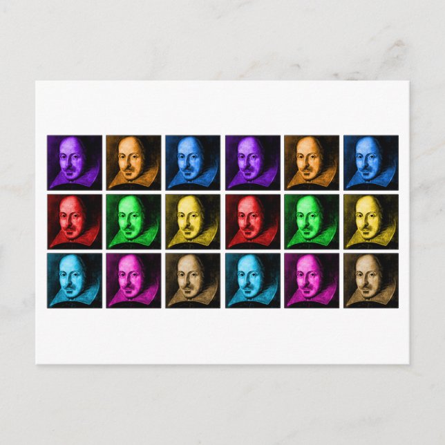 Carte Postale Shakespeare Pop Art (Devant)